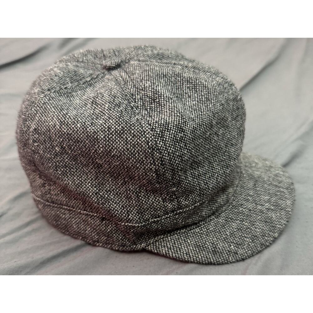 Brixton Newsboy Cabbie Hat Mens 7 1/4 Gray Tweed Wool Blend Cap - Picture 2 of 10